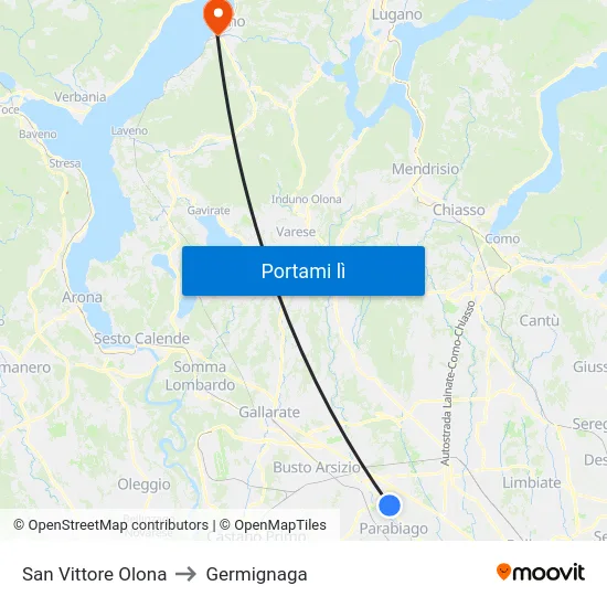 San Vittore Olona to Germignaga map