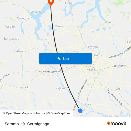Sommo to Germignaga map