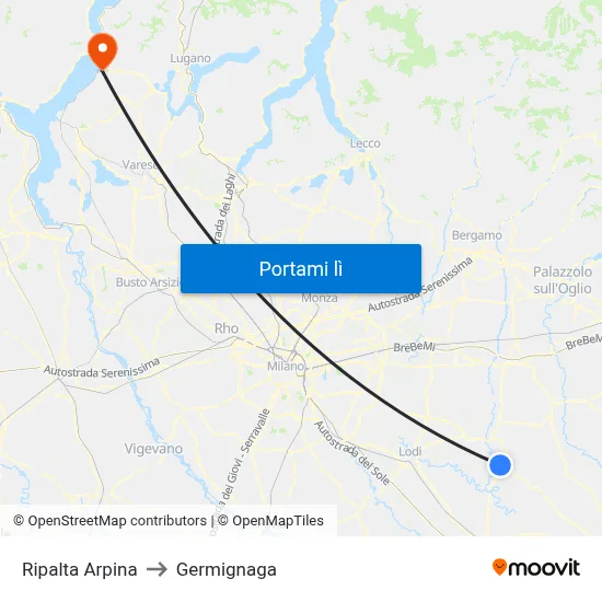 Ripalta Arpina to Germignaga map