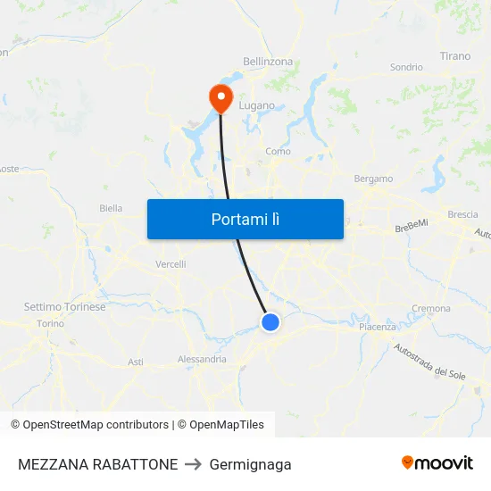MEZZANA RABATTONE to Germignaga map