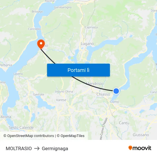 MOLTRASIO to Germignaga map