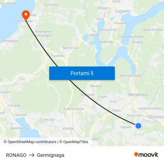 RONAGO to Germignaga map