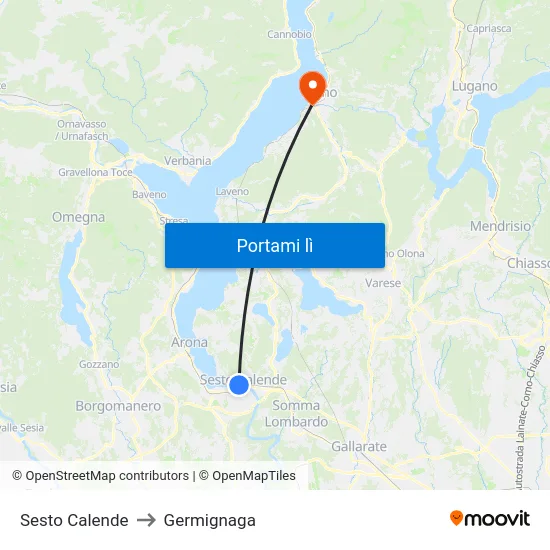Sesto Calende to Germignaga map