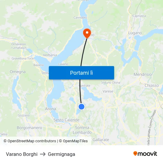 Varano Borghi to Germignaga map