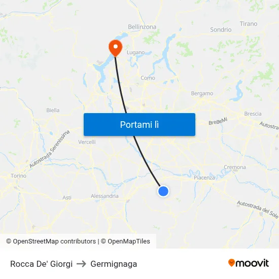 Rocca De' Giorgi to Germignaga map