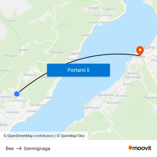 Bee to Germignaga map