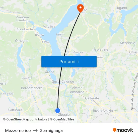Mezzomerico to Germignaga map