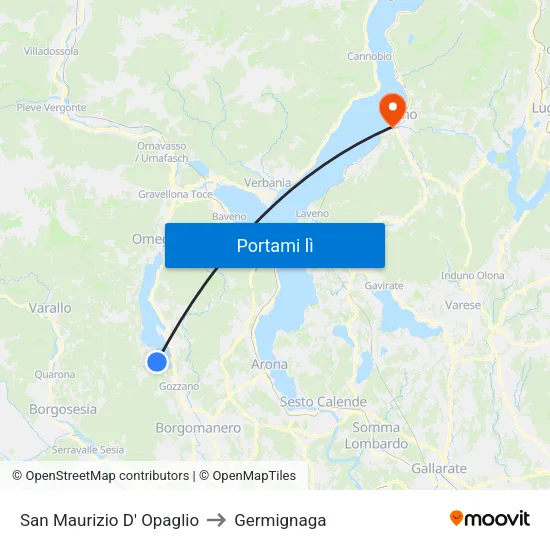 San Maurizio D' Opaglio to Germignaga map