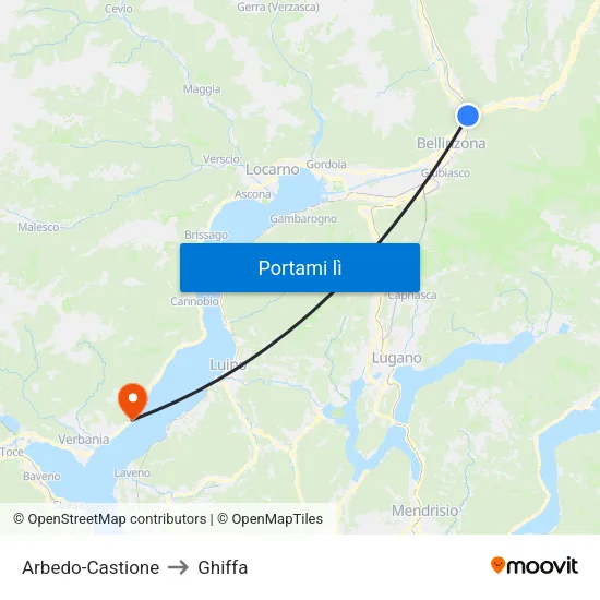 Arbedo-Castione to Ghiffa map