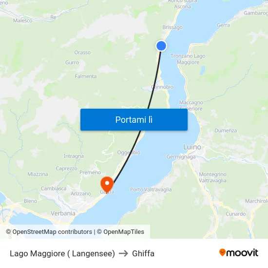 Lago Maggiore ( Langensee) to Ghiffa map