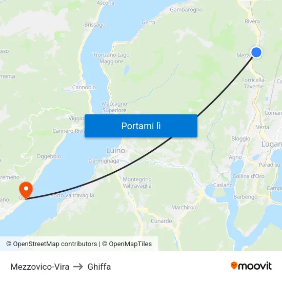 Mezzovico-Vira to Ghiffa map