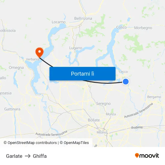 Garlate to Ghiffa map