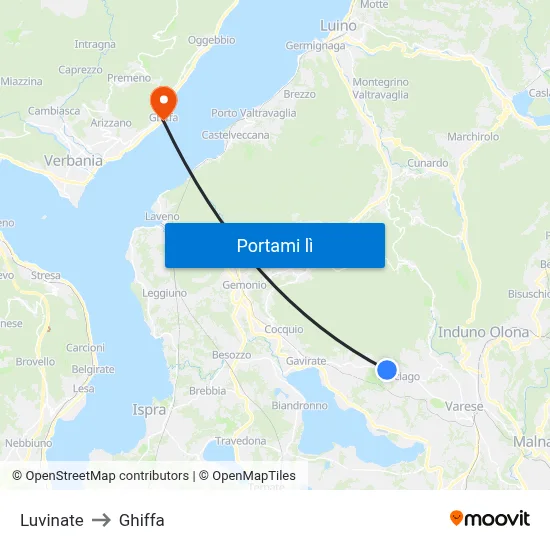 Luvinate to Ghiffa map