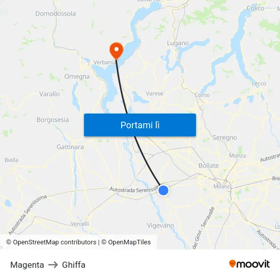 Magenta to Ghiffa map