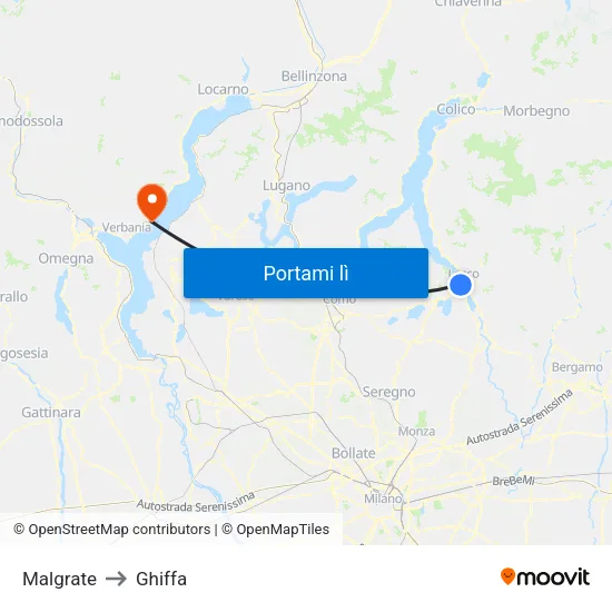 Malgrate to Ghiffa map