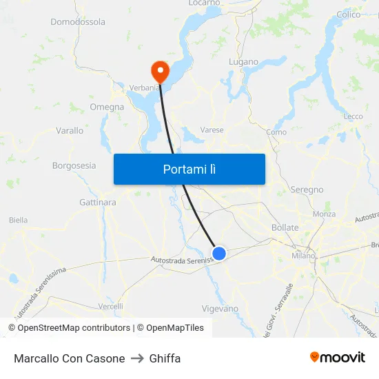 Marcallo Con Casone to Ghiffa map