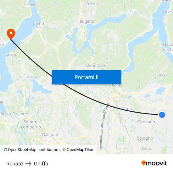 Renate to Ghiffa map