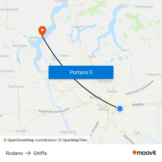 Rodano to Ghiffa map