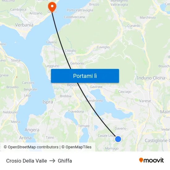 Crosio Della Valle to Ghiffa map