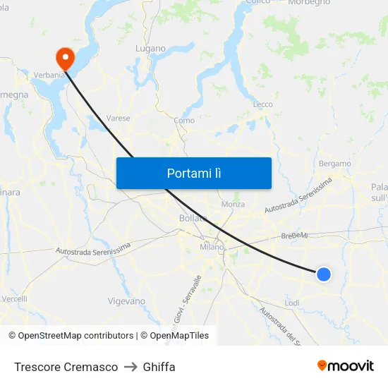 Trescore Cremasco to Ghiffa map
