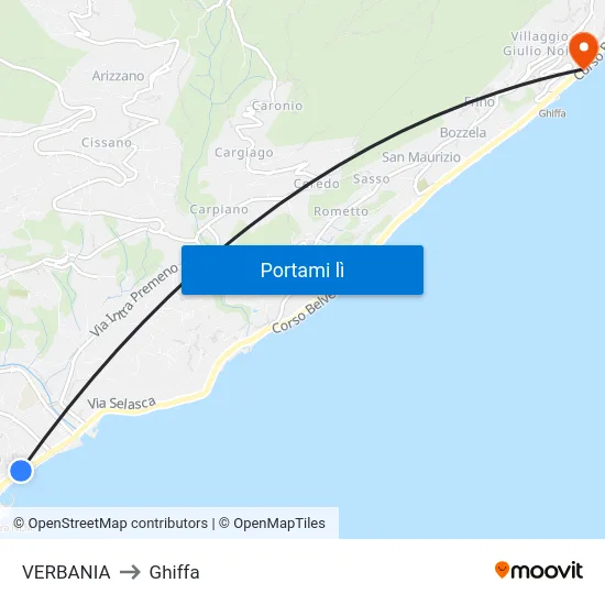 VERBANIA to Ghiffa map
