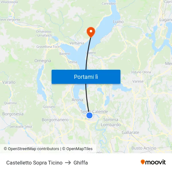 Castelletto Sopra Ticino to Ghiffa map