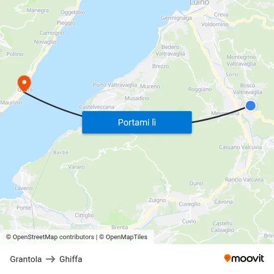 Grantola to Ghiffa map