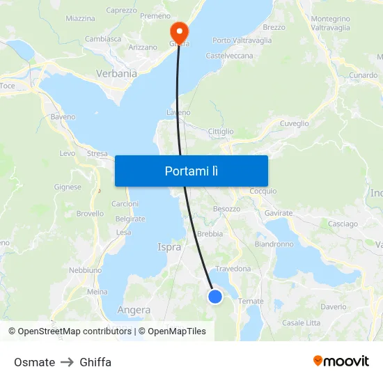 Osmate to Ghiffa map