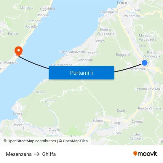 Mesenzana to Ghiffa map