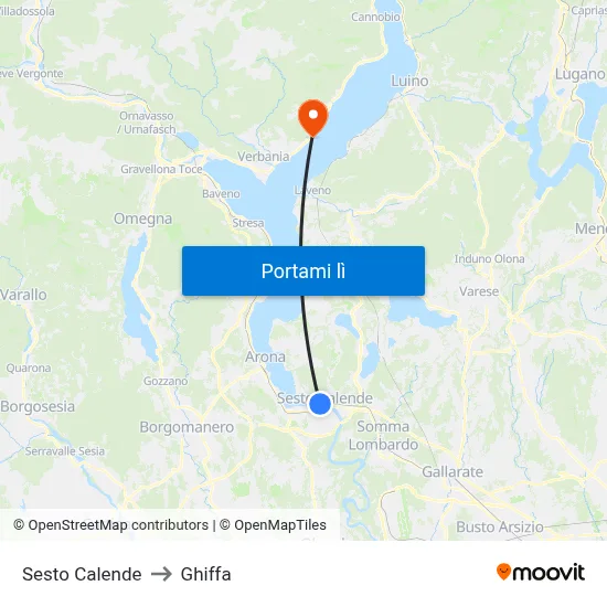 Sesto Calende to Ghiffa map