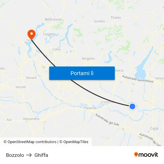 Bozzolo to Ghiffa map