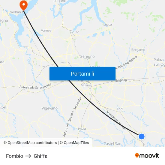 Fombio to Ghiffa map