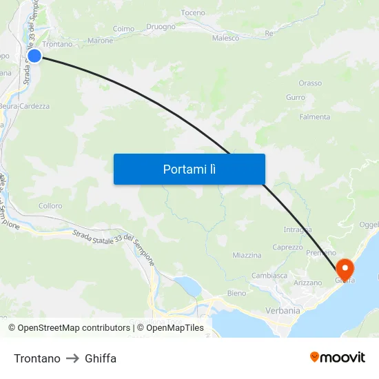 Trontano to Ghiffa map