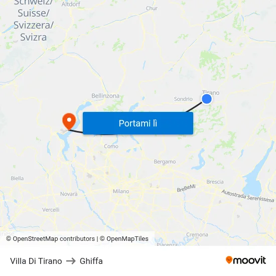 Villa Di Tirano to Ghiffa map