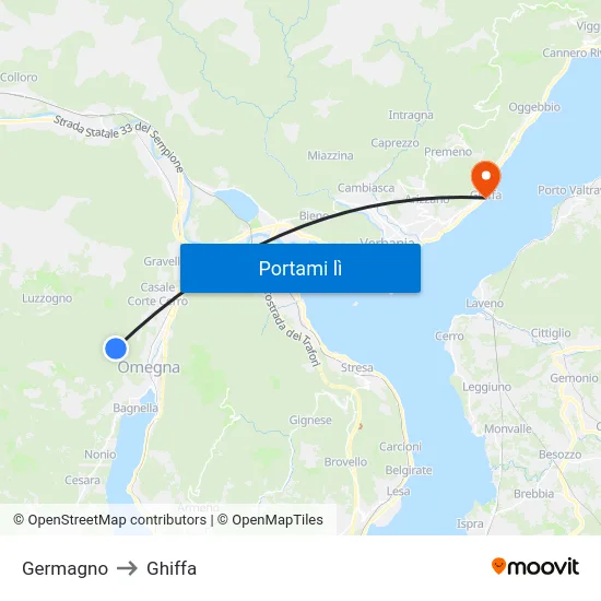 Germagno to Ghiffa map