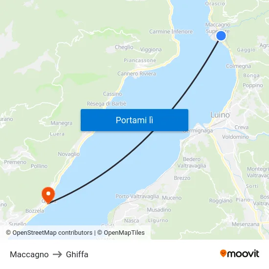 Maccagno to Ghiffa map