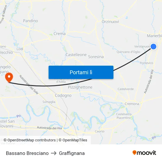 Bassano Bresciano to Graffignana map