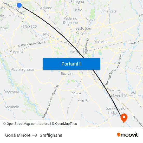Gorla Minore to Graffignana map