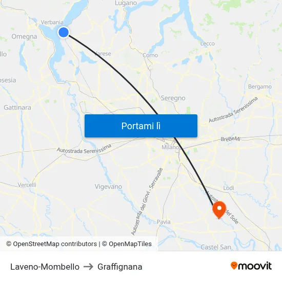 Laveno-Mombello to Graffignana map