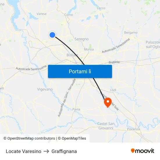 Locate Varesino to Graffignana map