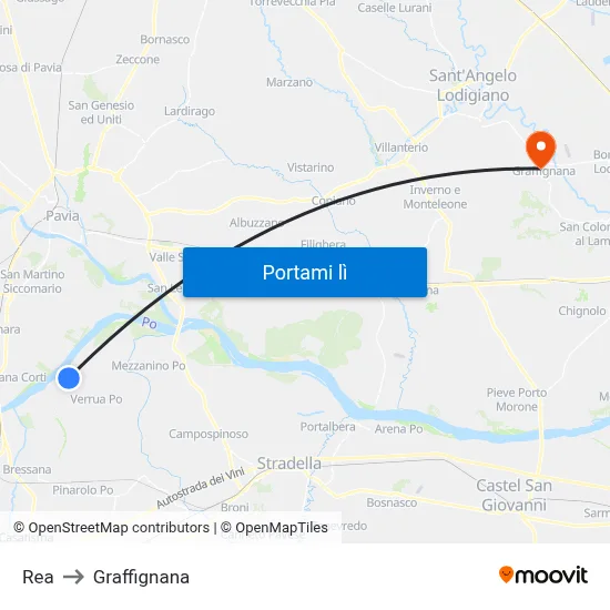 Rea to Graffignana map