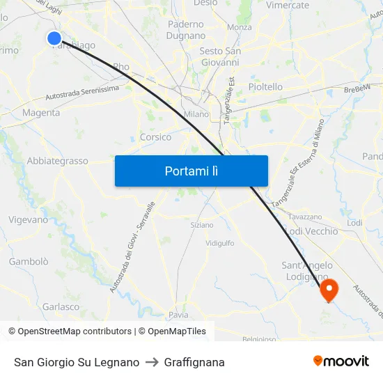 San Giorgio Su Legnano to Graffignana map