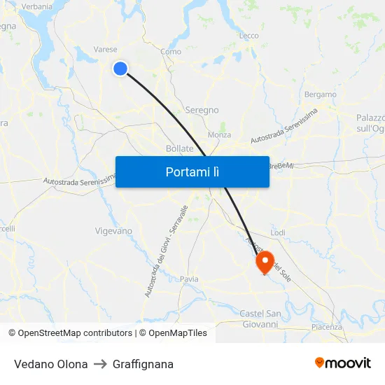 Vedano Olona to Graffignana map