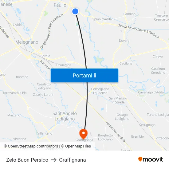 Zelo Buon Persico to Graffignana map