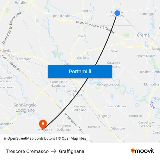 Trescore Cremasco to Graffignana map