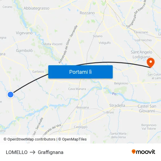 LOMELLO to Graffignana map