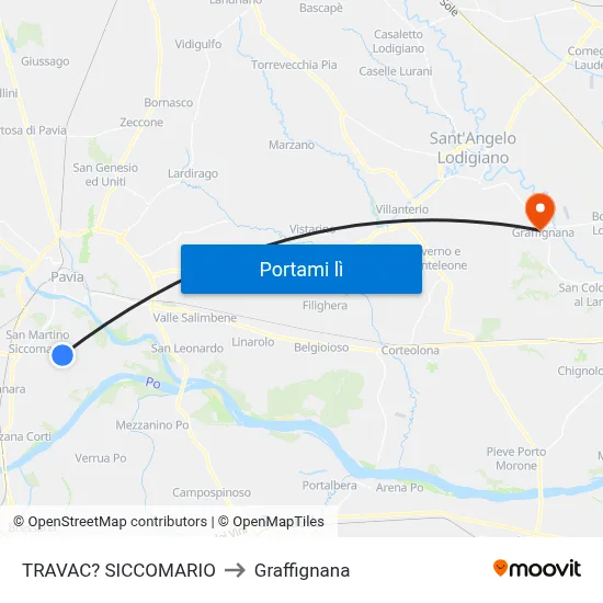 TRAVAC? SICCOMARIO to Graffignana map