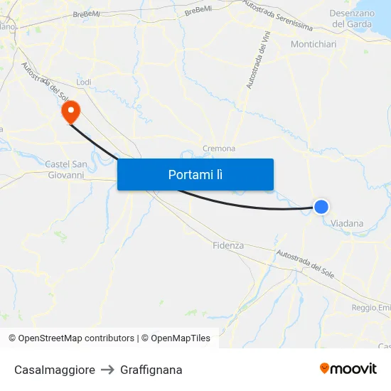 Casalmaggiore to Graffignana map