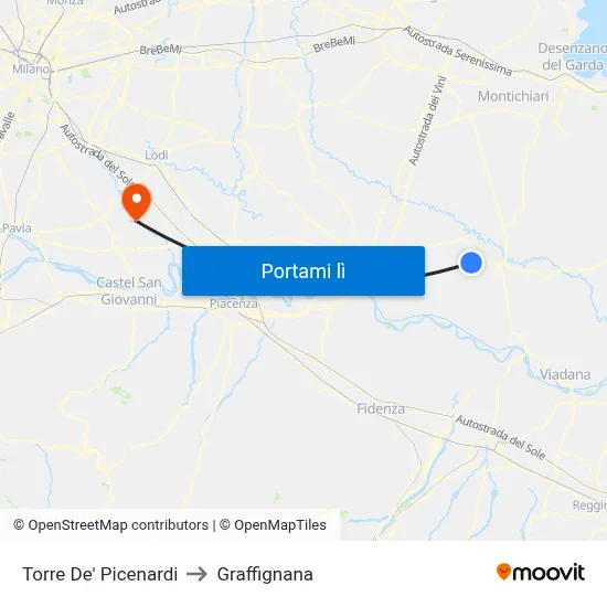 Torre De' Picenardi to Graffignana map