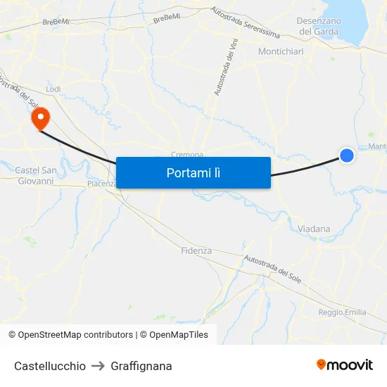 Castellucchio to Graffignana map